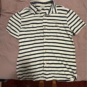 J.Crew Striped Navy and White Men's Polo